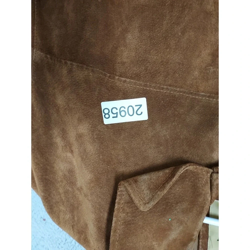 Boston Harbour Jacket Mens XXL 2XL Suede Leather Full Zip Outdoor Brown Lined